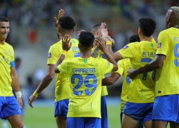 مجموعة من لاعبي نادي النصر السعودي ومنهم كريستيانو رونالدو