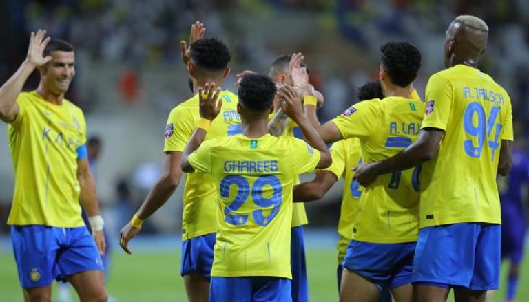 مجموعة من لاعبي نادي النصر السعودي ومنهم كريستيانو رونالدو