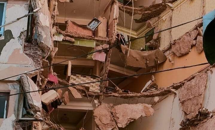 انهيار عقار الإسكندرية