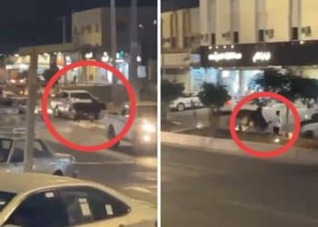 ثور هائج ينطح رجلاً في عسير .. شاهد