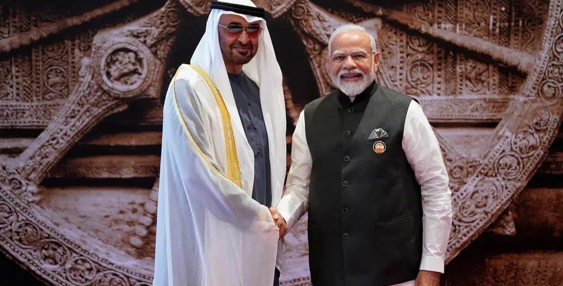 رئيس الإمارات زايد ومودي